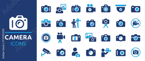 Camera icon set. Take photo and video camera icons collection.  © Icons-Studio