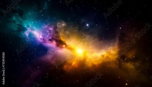Deep space background with nebula, stars and space clouds © Pădureț Dan-Cristian