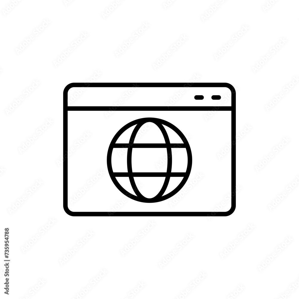 Online browser outline icons, minimalist vector illustration ,simple transparent graphic element .Isolated on white background Online browser outline icons, minimalist vector illustration ,simple transparent graphic element .Isolated on white background