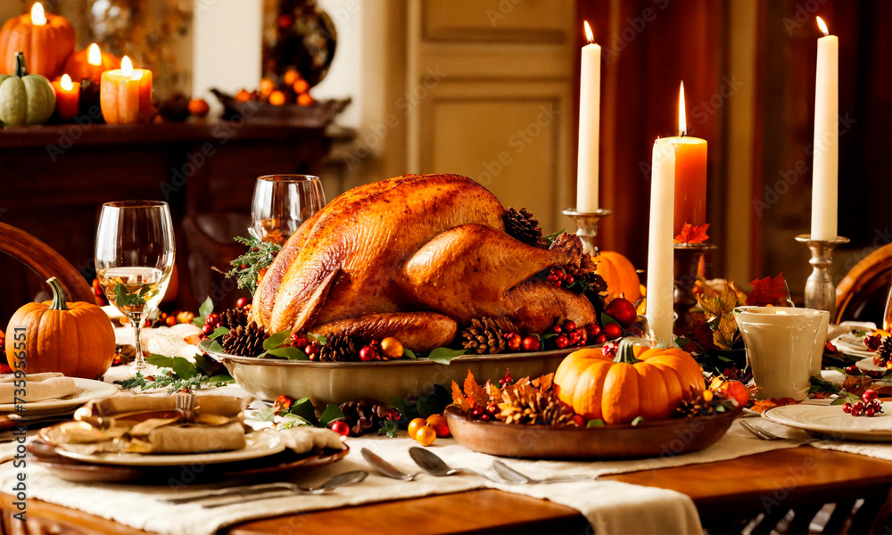 Thanksgiving turkey on the table. Selective focus. Thanksgiving turkey on the table. Selective focus.