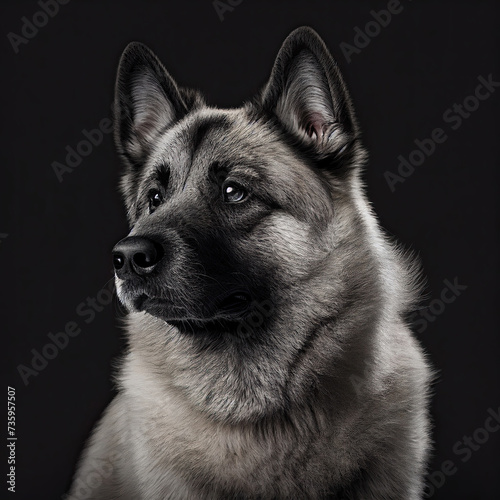Elegant Norwegian Elkhound Portrait in Professional Studio photo