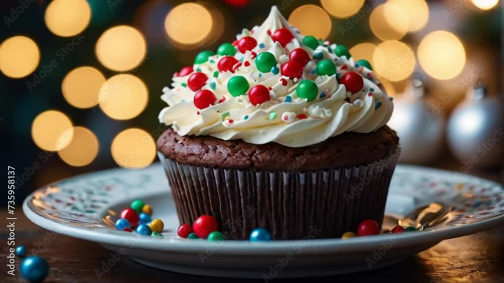 delicious cupcakes with cream on the table