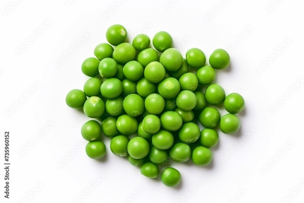 Top view green pea isolated on white background Top view green pea isolated on white background