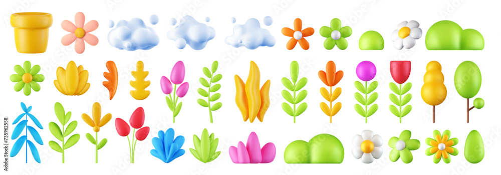 Vector flower 3d icon. Vector flower 3d icon.
