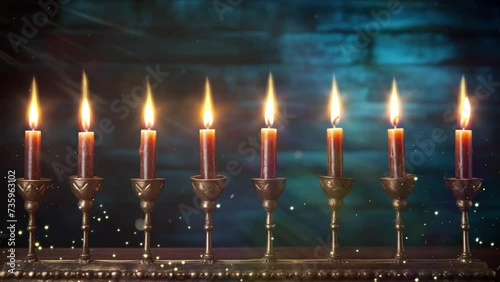 light festival. lights background with candles. seamless looping overlay 4k virtual video animation background  photo