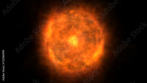 fire flame ball explosion in space  illustration