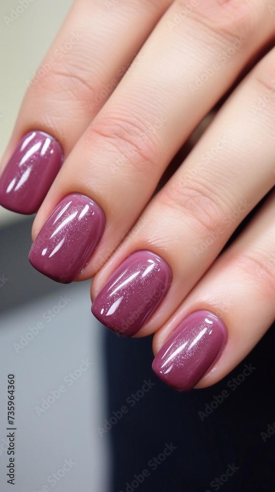 Beautiful and stylish manicure, raspberry, rosy. Vertical photo Beautiful and stylish manicure, raspberry, rosy. Vertical photo
