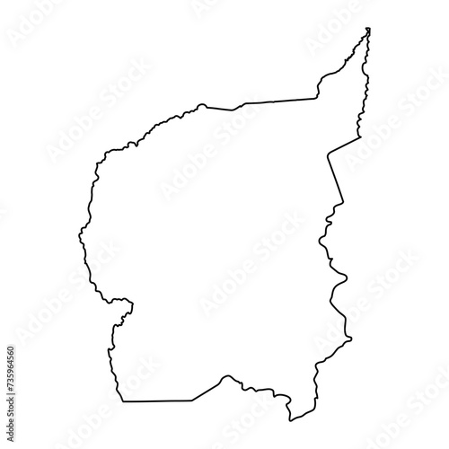 Ouham prefecture map, administrative division of Central African Republic. photo