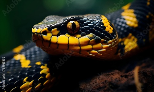 Boiga snake dendrophila yellow ringed head of boiga dendrophila animal
