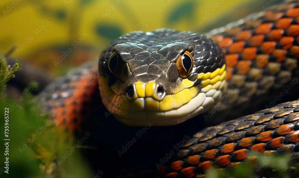 candoia ground boa snake candoia carinata closeup head on black ...