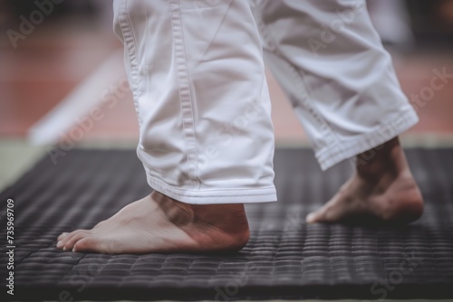 closeup on masters feet positioning during stance