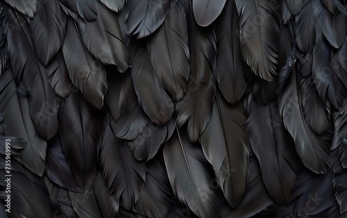 close up of black and white feathers
