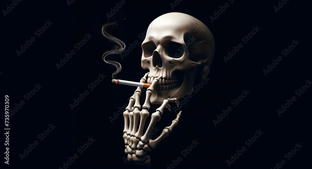 human skull with cigarette human skull with cigarette