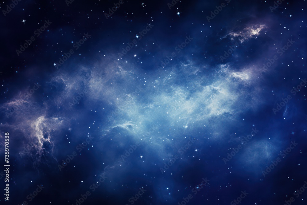 Milky Way stars in galaxy illustration. Cosmic energy. Universe background. Star clouds. Space travel and tourism.
