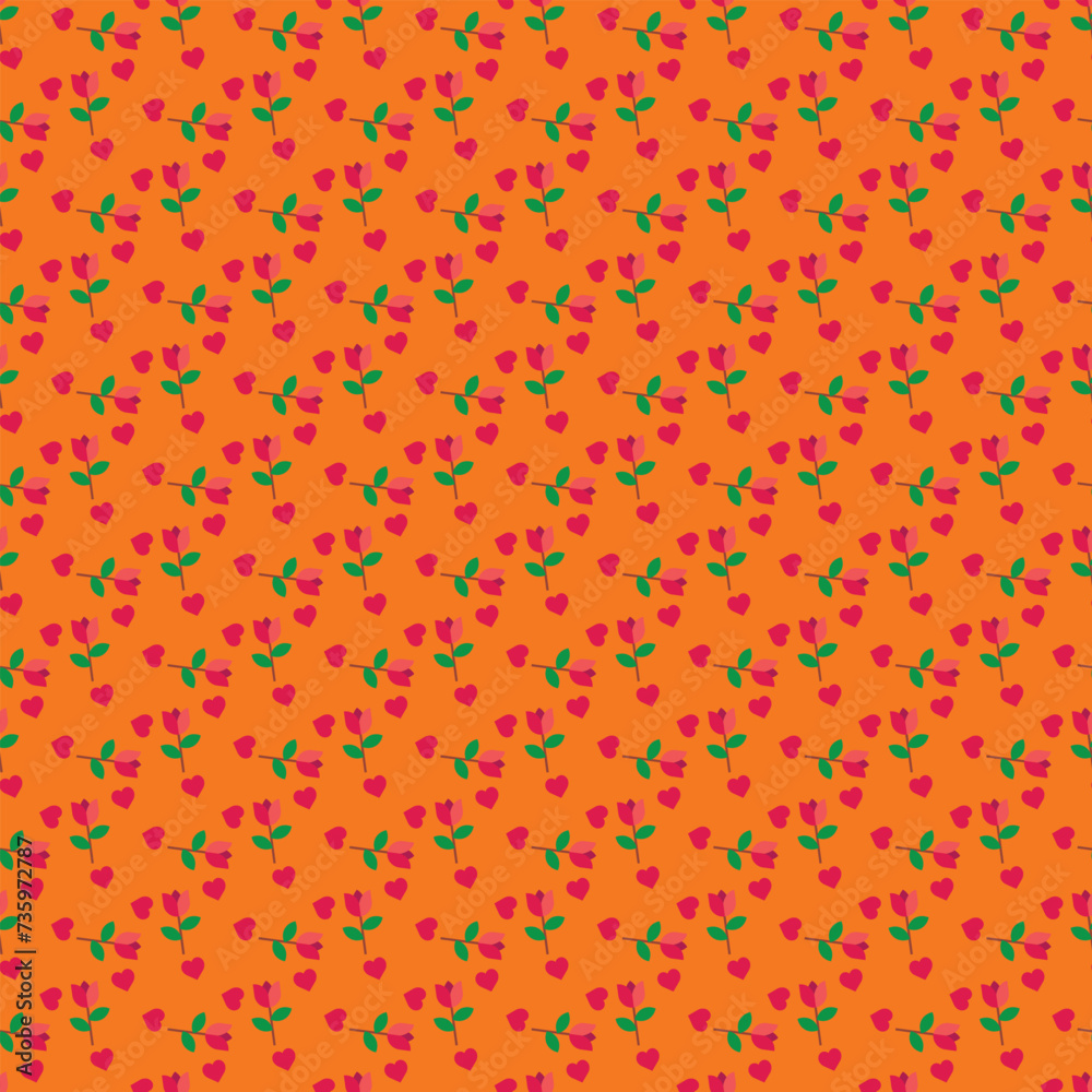 Valentine flowers pattern with heart in vector. Valentine flowers pattern with heart in vector.