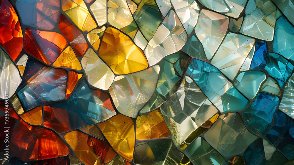 Abstract glass like colorful vibrant pattern background wallpaper