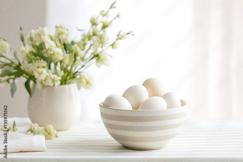 Eggs and Decorative Easter Eggs with Vase Eggs and Decorative Easter Eggs with Vase