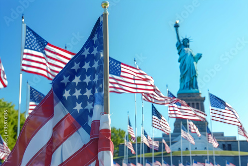 american flag in the wind