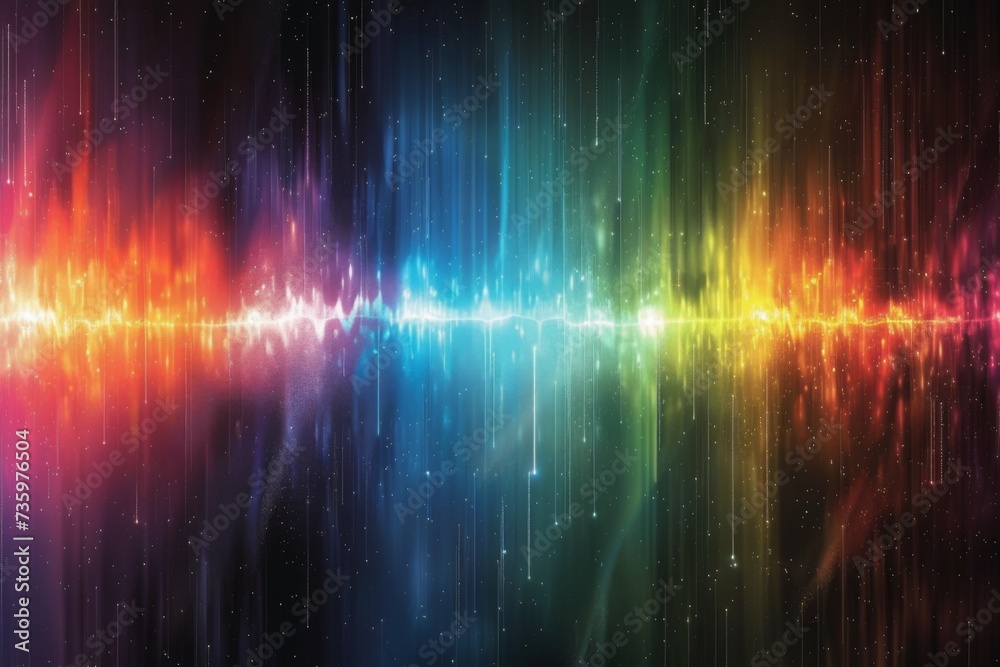 Vibrant Electromagnetic Spectrum Chart on Dark Background: Dynamic Sound Wallpaper Vibrant Electromagnetic Spectrum Chart on Dark Background: Dynamic Sound Wallpaper