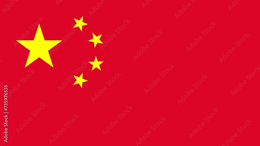 Animated illustration of Chinese flag for background in flat design Animated illustration of Chinese flag for background in flat design