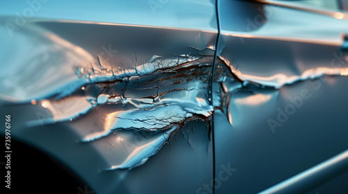 Detailed View of Car with Cracked Paint