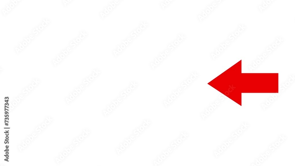 Red light arrow animation on white screen. Abstract Left Directional arrow motion on the white background. Arrow Loop Animation direction concept. Red light arrow animation on white screen. Abstract Left Directional arrow motion on the white background. Arrow Loop Animation direction concept.
