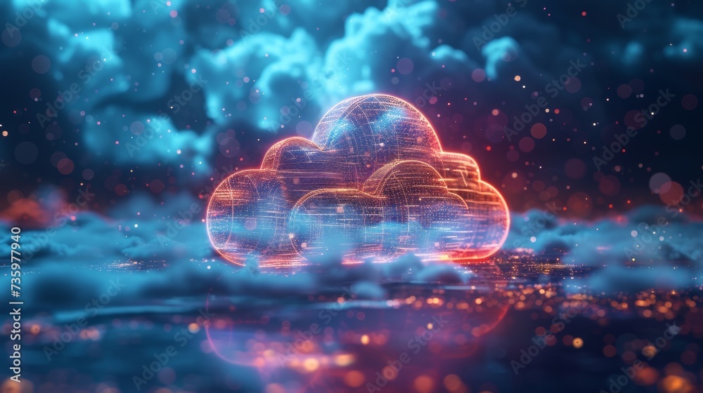 Particle Cloud Computing Concept Particle Cloud Computing Concept