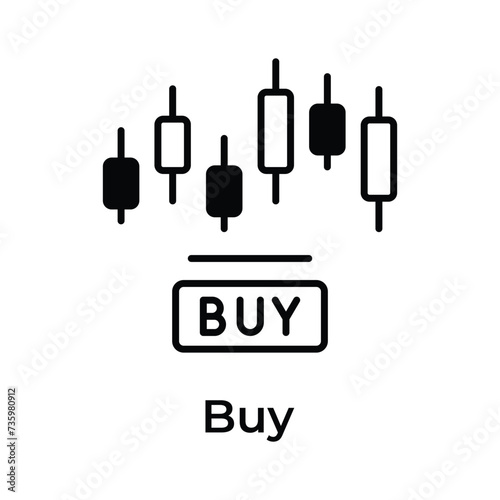 Stock trading vector design, buy stock icon editable style