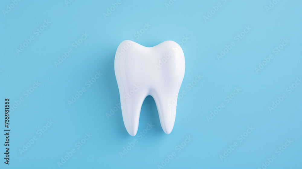 White healthy tooth isolated on blue background with copy space. White healthy tooth isolated on blue background with copy space.