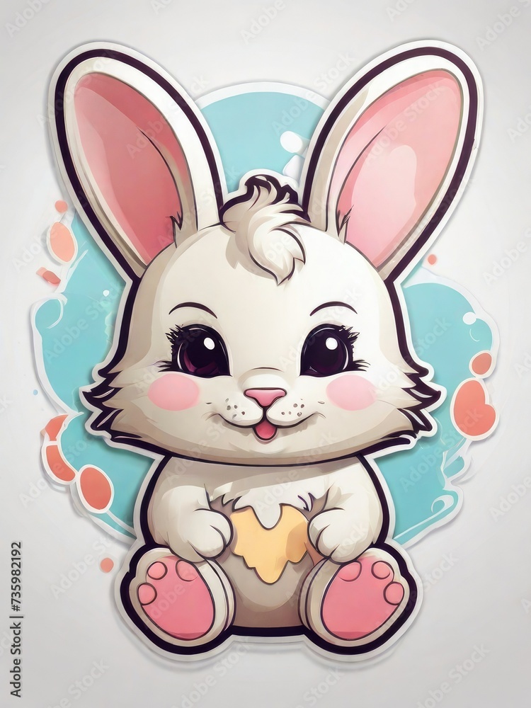 Fototapeta premium Easter Bunny Parade: A Palette of Whimsical Illustration