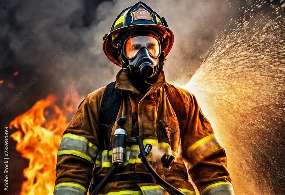 Sfide Infuocate- Il Lavoro Eroico di un Vigile del Fuoco tra Fiamme e Getti d'Acqua