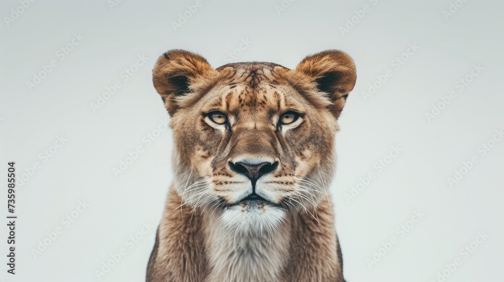 Panthera leo in front of a white background Panthera leo in front of a white background