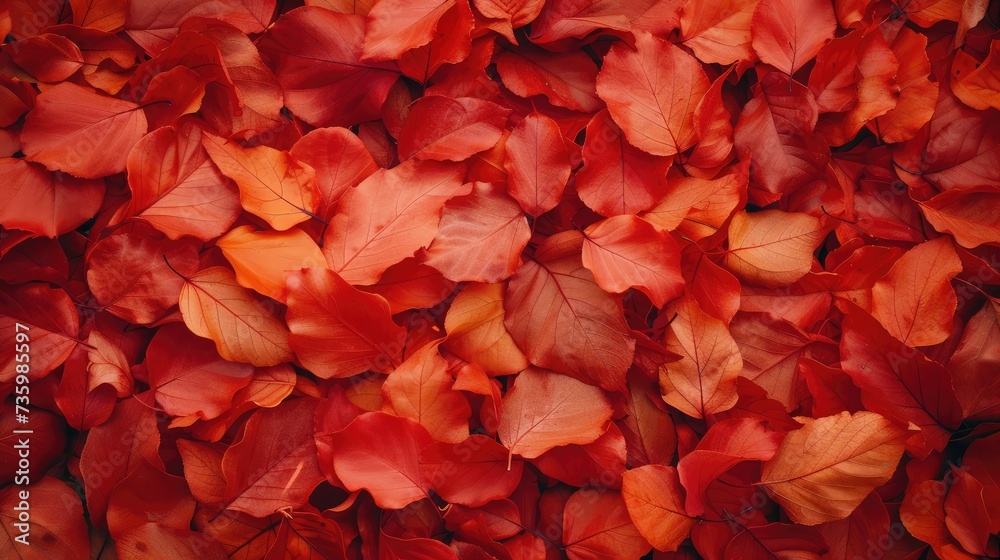 Red and Orange Autumn Leaves Background