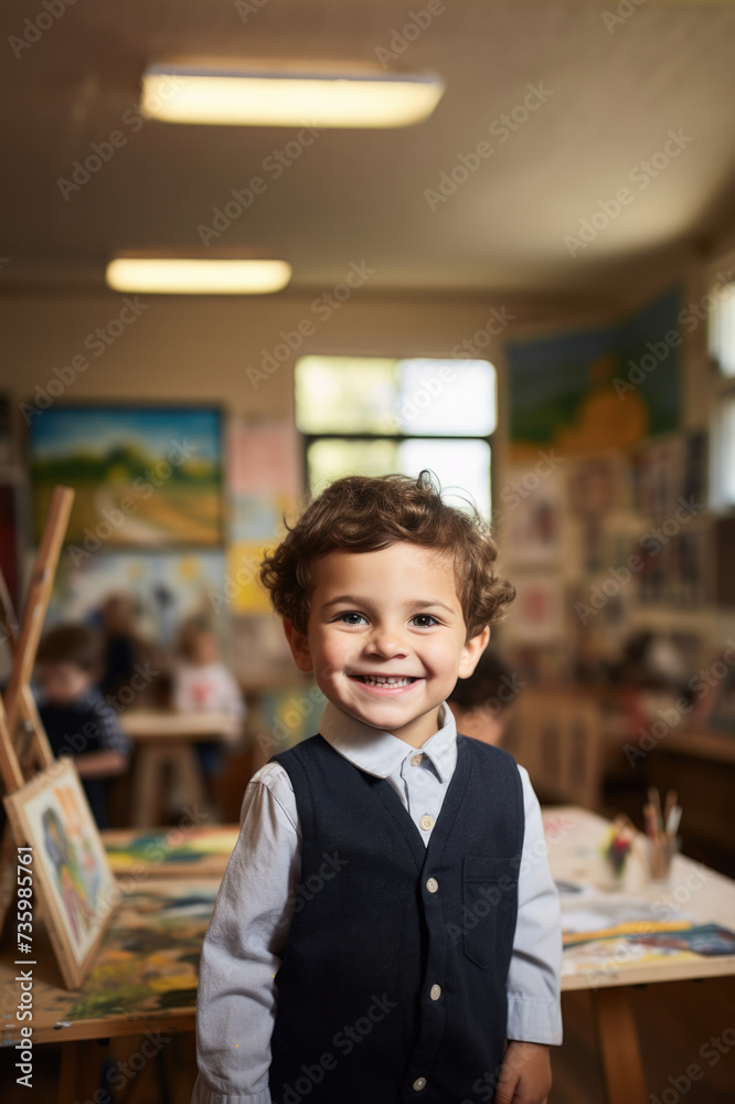 Elegant Children in a classroom. Copy Space. Free Space. Elegant Children in a classroom. Copy Space. Free Space.