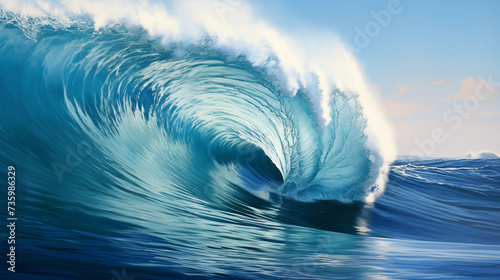 Huge breaking wave crashing in ocean
