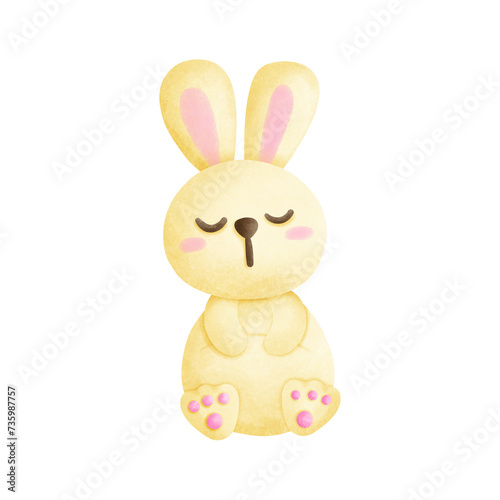 Cute yellow rabbit clipart, cartoon rabbit drawings, Easter rabbits, illustrations for Easter festivals, cartoon images for various events.