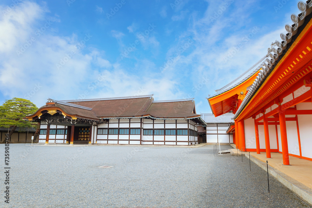 Naklejka premium Kyoto Imperial Palace with Gonaitei garden in Kyoto, Japan