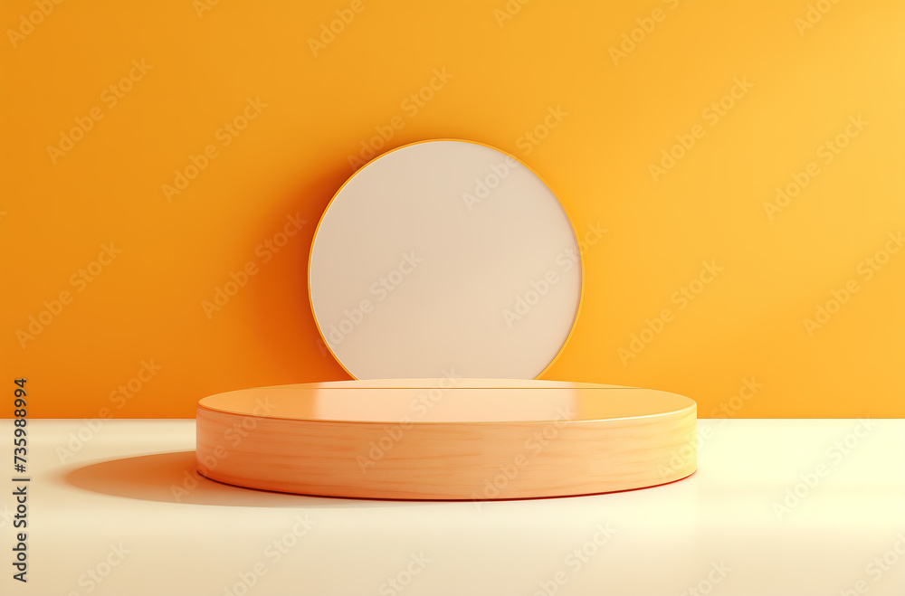 Orange runway and minimal abstract background.