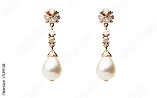 Sophisticated Pearl Dangle Earrings on white background