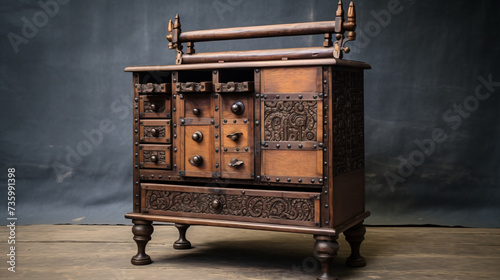 Vintage wooden writing cabinet.
