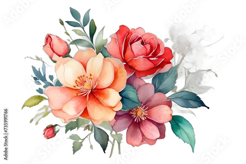 Watercolor illustration of flowers, flowers png, Mother's Day concept