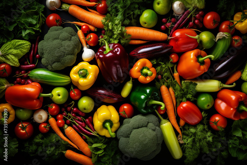 Delivery of vegetables. Salad background. Veganism  vegetarianism. Healthy Eating