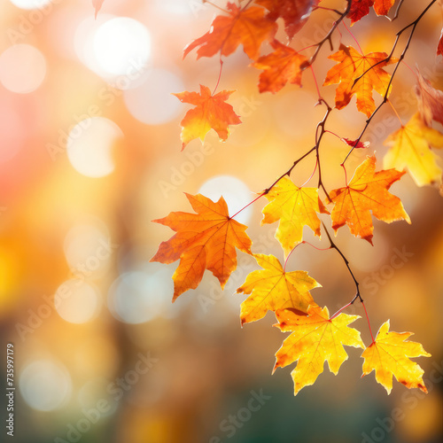Maple Majesty: Autumn Leaves Frame in Nature's Bokeh 