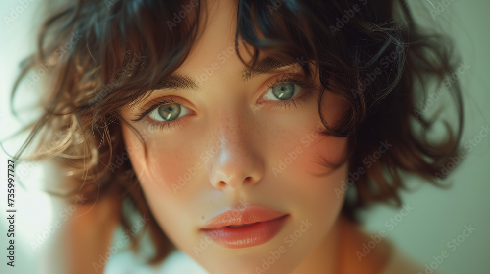 Fototapeta premium Close-Up of a Young Woman with Striking Eyes