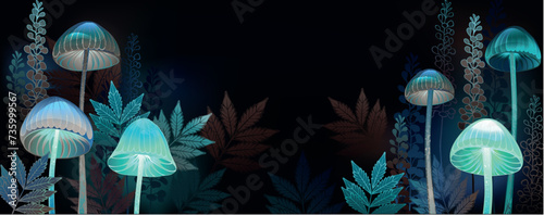 Glowing toadstools banner