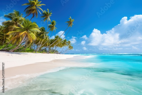 Palm and tropical beach landscape © crazyass