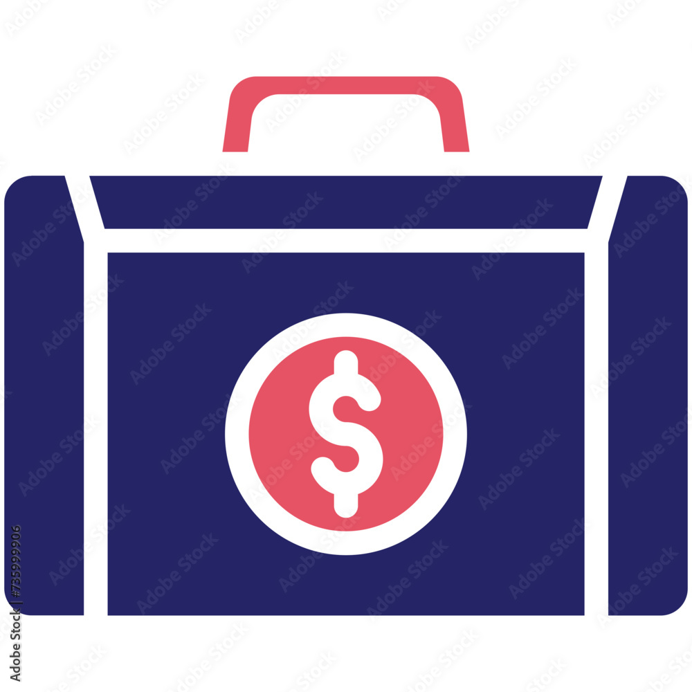 Cash Suitcase vector icon illustration of Finance and Money iconset. Cash Suitcase vector icon illustration of Finance and Money iconset.