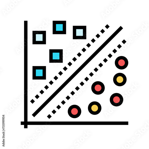 support machine svm algorithm color icon vector. support machine svm algorithm sign. isolated symbol illustration