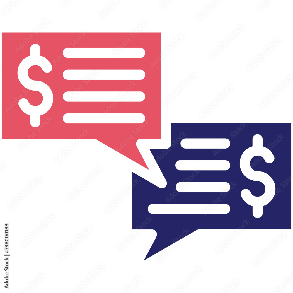 Money Discussion vector icon illustration of Finance and Money iconset. Money Discussion vector icon illustration of Finance and Money iconset.