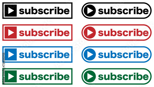 チャンネル登録ボタン 4色セット